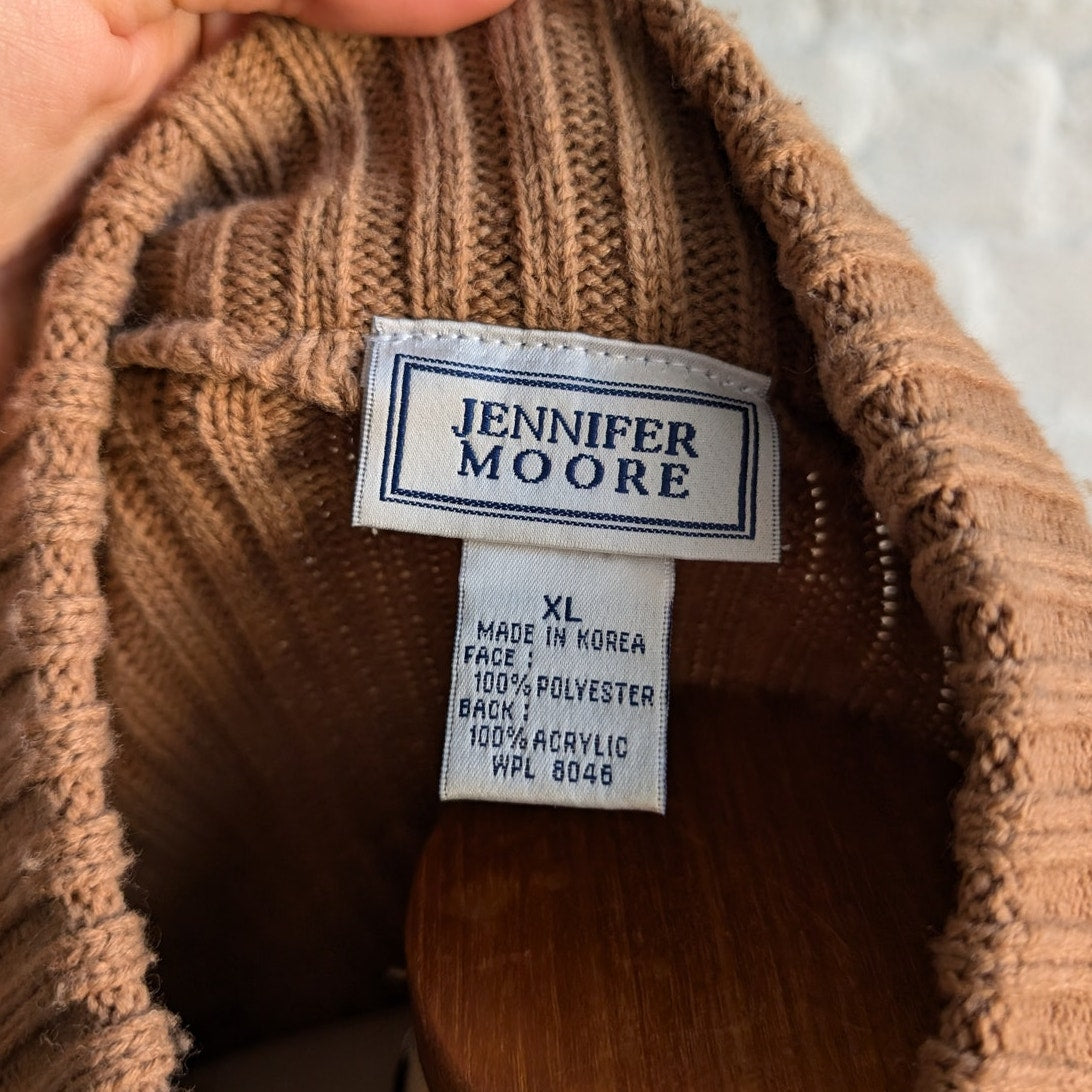 90s Vintage Brown Suede Jacket Vegan Knit Shacket Cozy Boho Western Cardigan