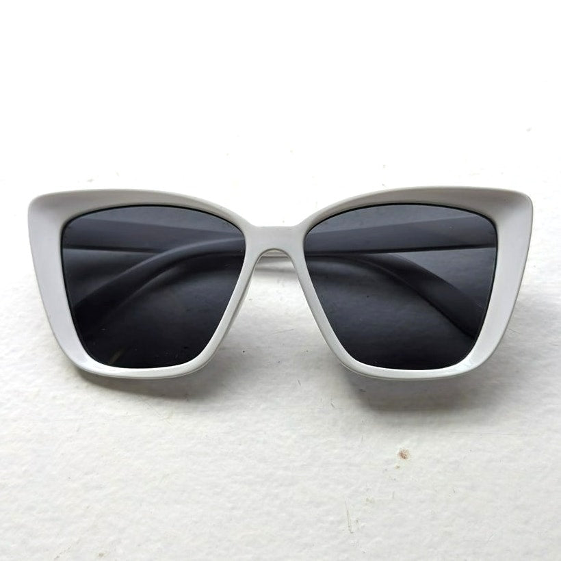 70s Retro White Cat Eye Sunglasses Festival Summer Boho Preppy Sunnies Shades