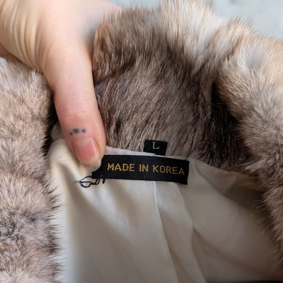 Vintage White Rabbit Fur Coat Penny Lane Minimalist Groovy Boho Chic Glam Jacket