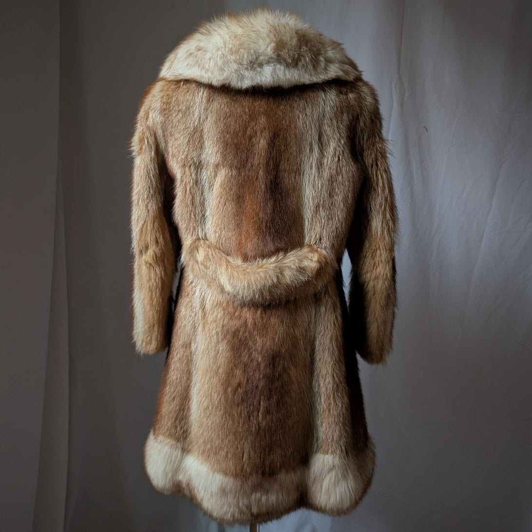 70s Vintage Fur Coat Red Mink Fox Fur Coat S Fluffy Penny Lane Luxury Jacket