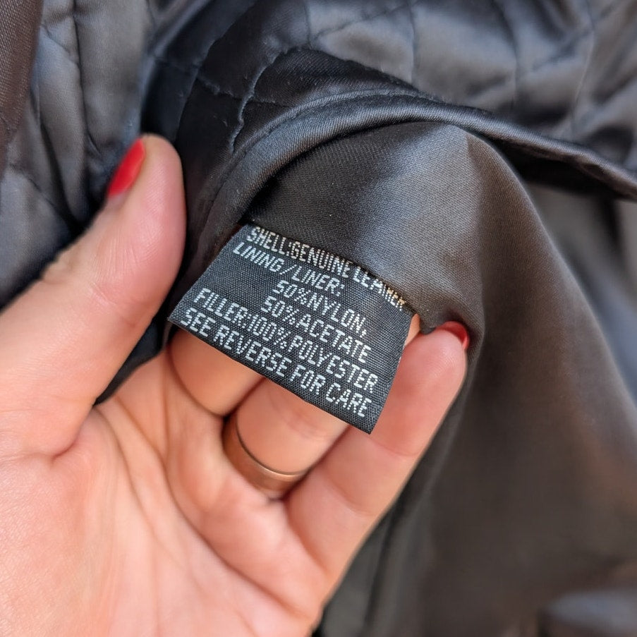 Vintage Black Leather Biker Jacket Fringe Sexy Moto Cowgirl Western Coat Small