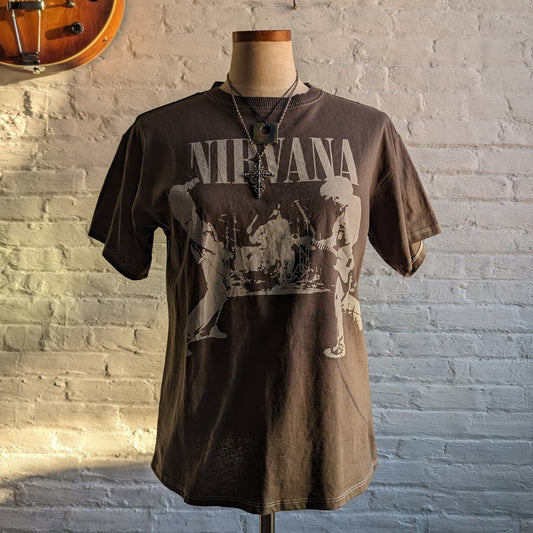 Urban Outfitters Nirvana Grunge Band Tee Y2K 90s Retro Rock Concert Thrashed Top