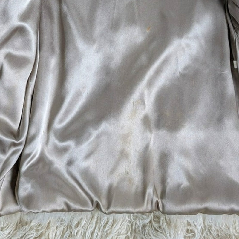 Vintage White Fluffy Fox Fur Coat Furry Glam Mobwife Ski Luxury Jacket Small