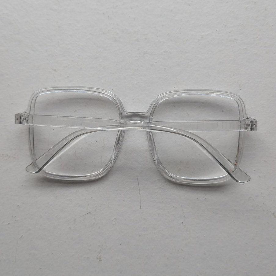 Retro Clear Square Sunglasses 70s Festival Sunnies Clean Minimalist Y2K Shades
