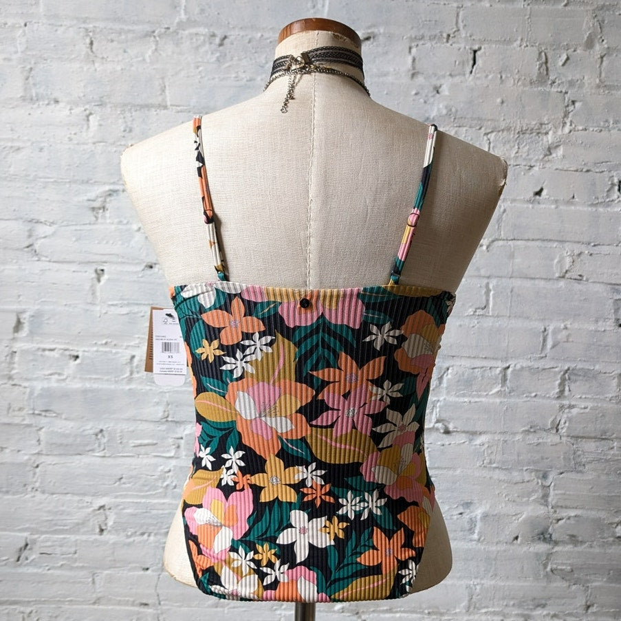 Volcom Had Me At Aloha Retro One Piece Swimsuit NWT Floral Y2K Festival Surf XS