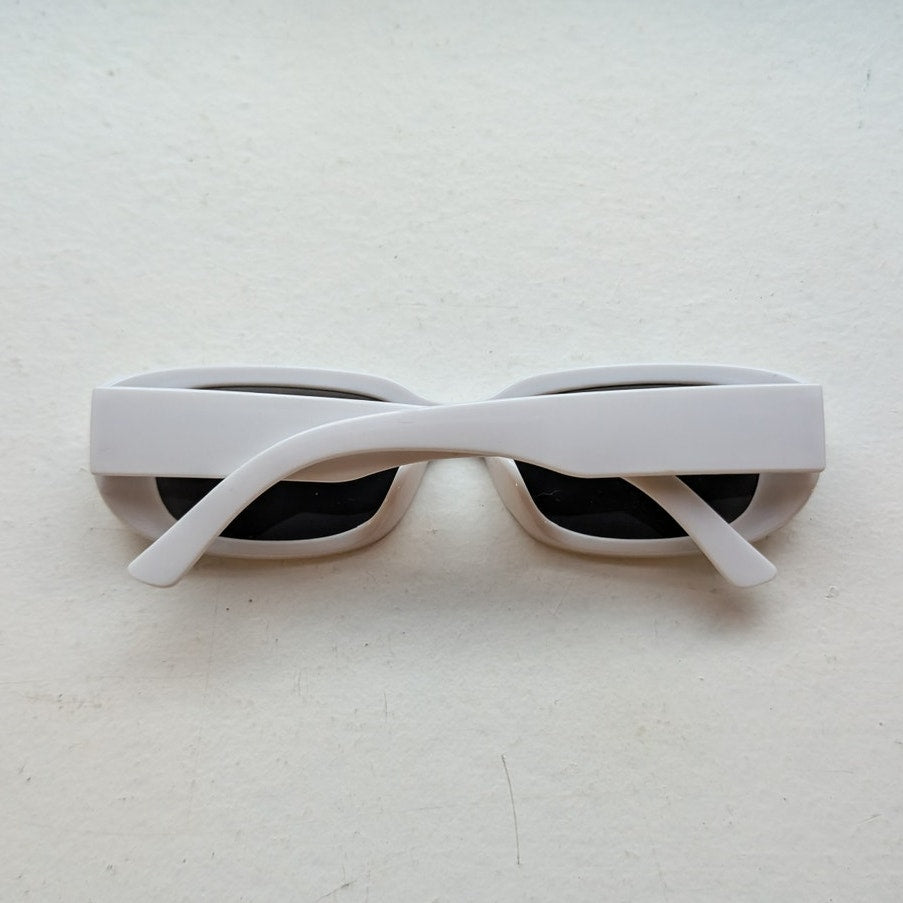 Retro White Nirvana Sunglasses Festival Clout Grunge Shades Groovy Chic Sunnies