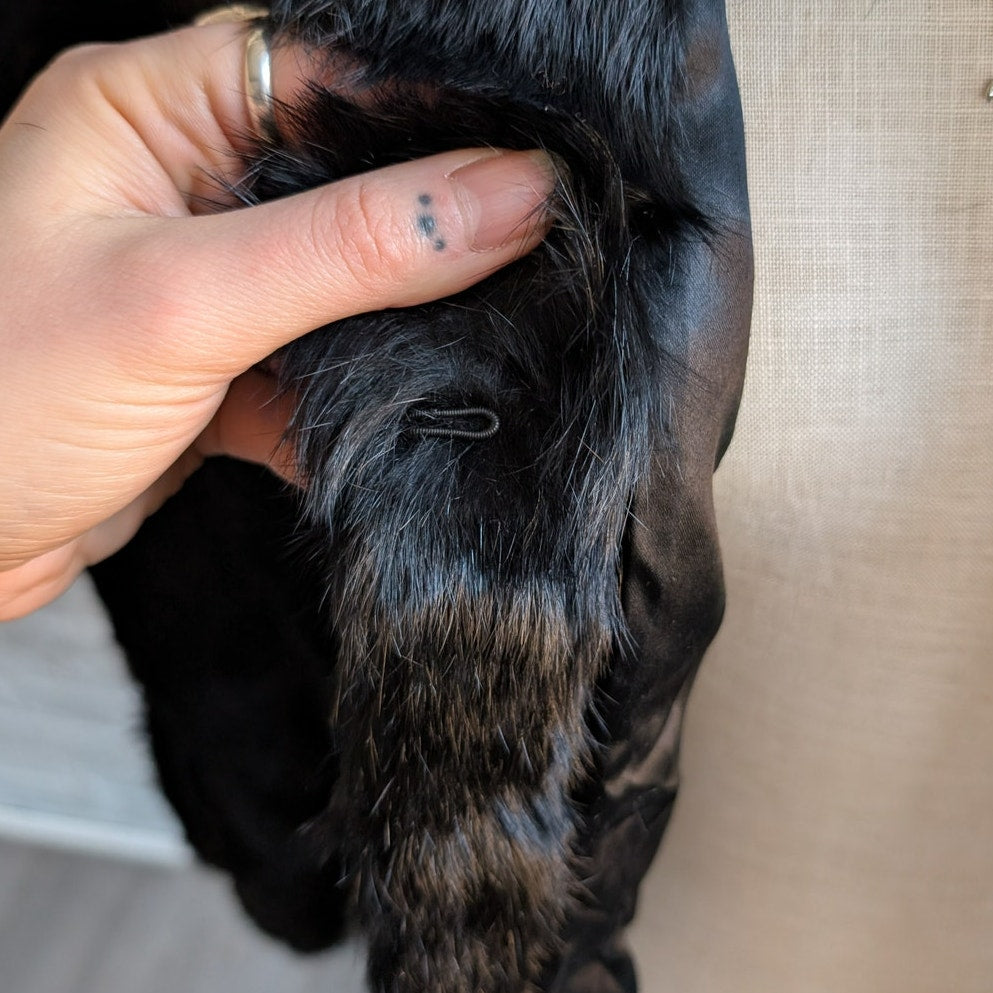Vintage Jet Black Genuine Rabbit Fur Coat Minimalist Furry Fuzzy Bomber Jacket