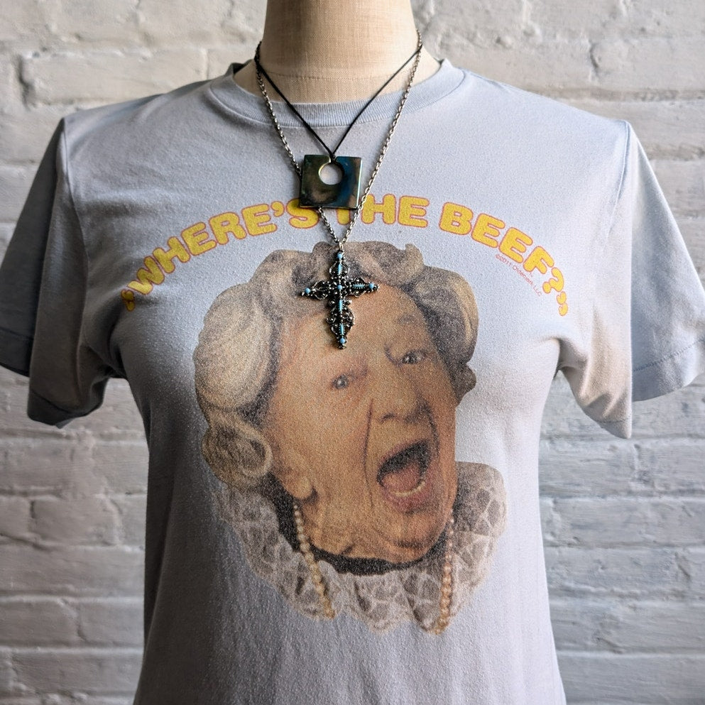 Retro Graphic Tee Vintage Vibe Oversize Funny Tshirt Y2K Pastel Blue Top Small