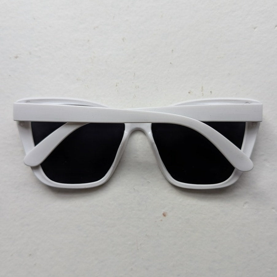 70s Retro White Cat Eye Sunglasses Festival Summer Boho Preppy Sunnies Shades