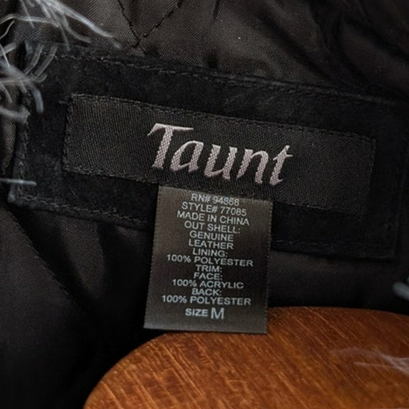 Vintage Black Suede Coat Penny Lane Groovy Faux Fur Jacket Afghan Trench Medium