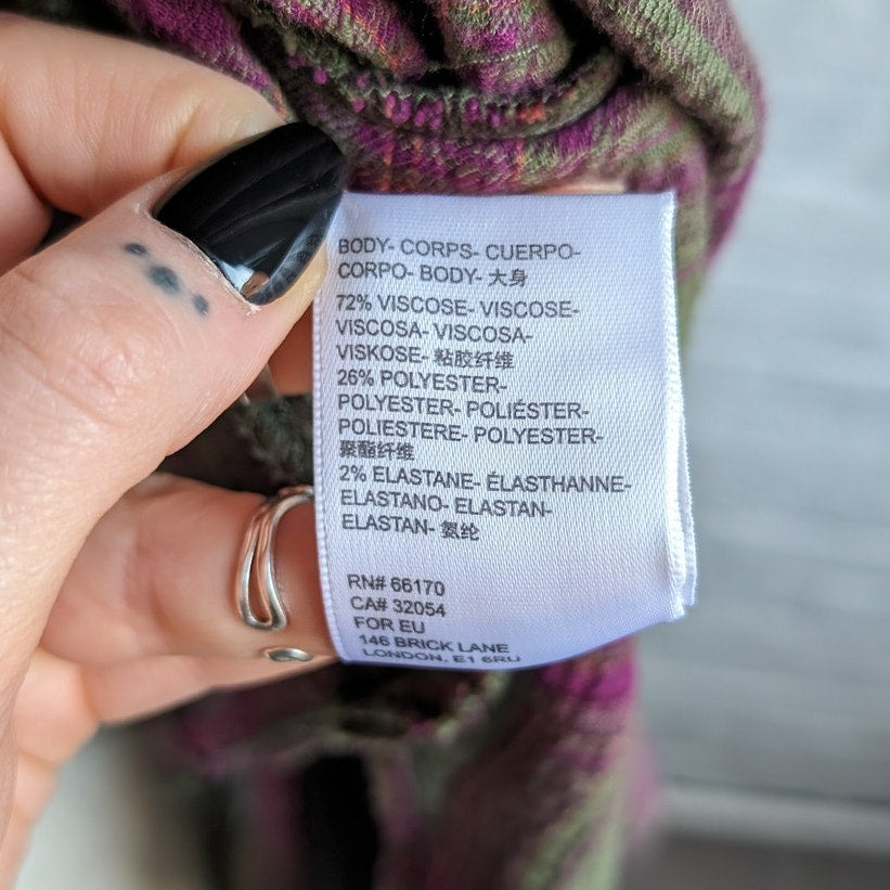 Urban Outfitters Green Grunge Plaid Flannel Forest Fairy Oversize Boyfriend Top