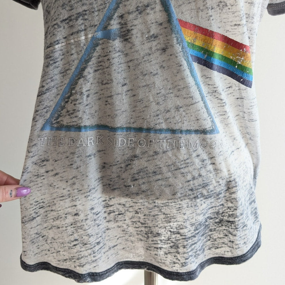 Pink Floyd Burnout Tee M Heather Grey Band Festival Top Y2K Vintage Distressed