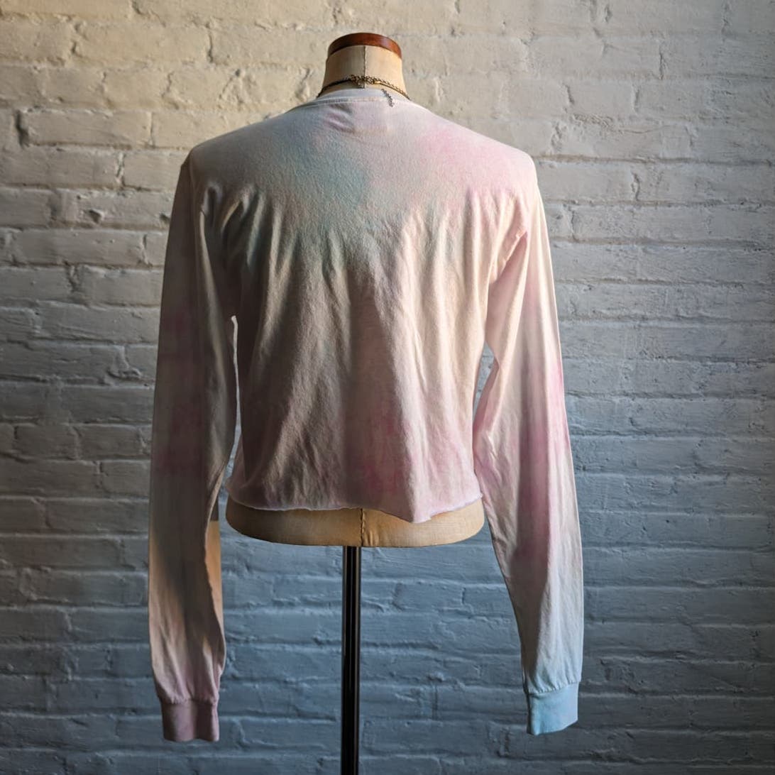 Y2K Retro 70s Pastel Rolling Stones Festival Tee Rock n Roll Cropped Band Tshirt