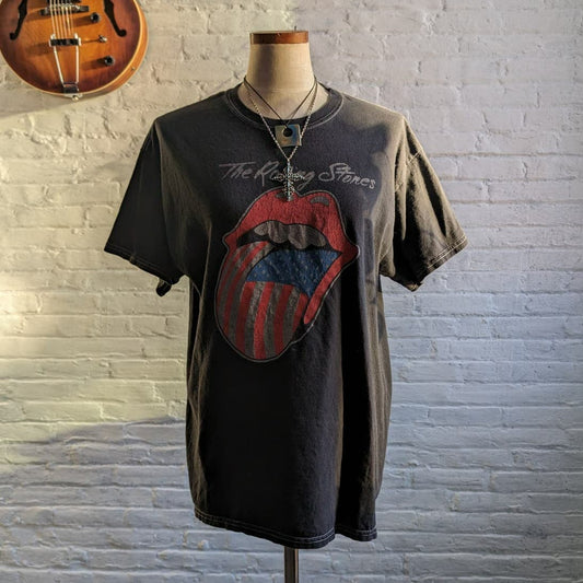 Urban Outfitters Retro Rolling Stones Band Tee 70s Oversize Graphic Print Top