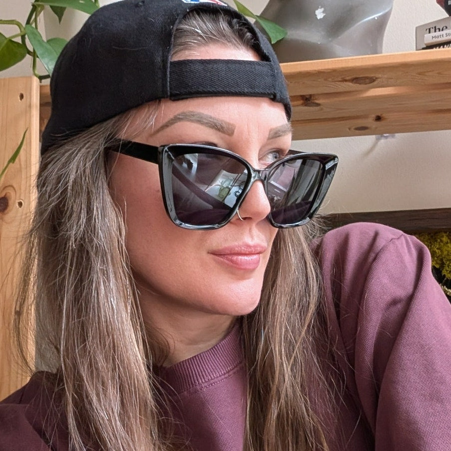 70s Retro Black Cat Eye Sunglasses Minimalist Chic Grunge Sunnies Boho Shades