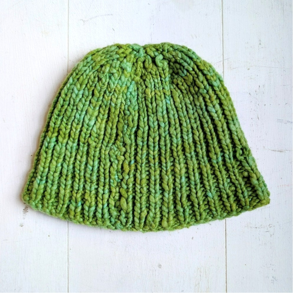 Vintage Chunky Knit Lime Green Beanie Y2K Crochet Cute Preppy Indie Festival Hat