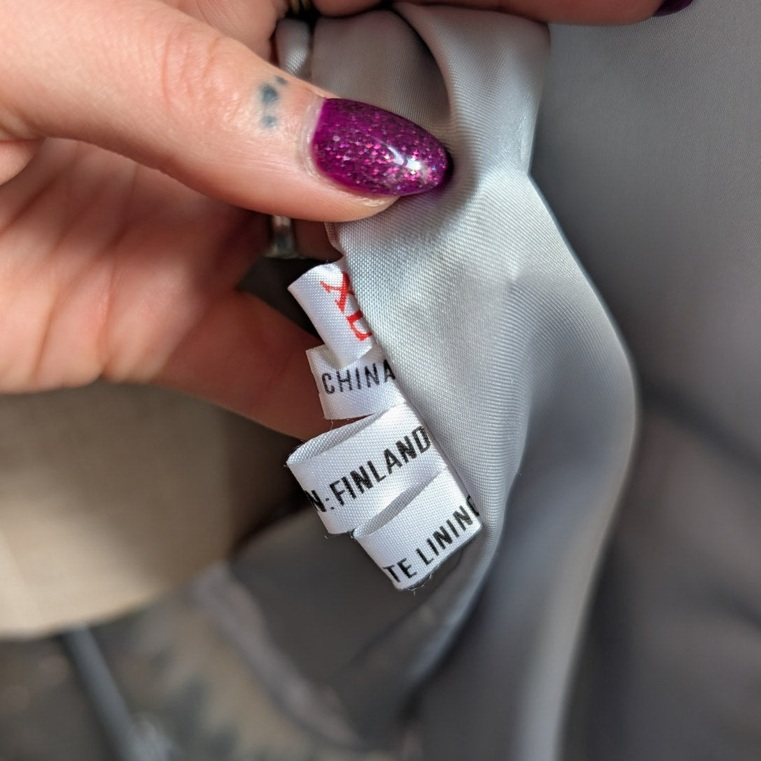 Vintage White Fluffy Fox Fur Coat Furry Glam Mob Wife Ski Luxury Jacket Large