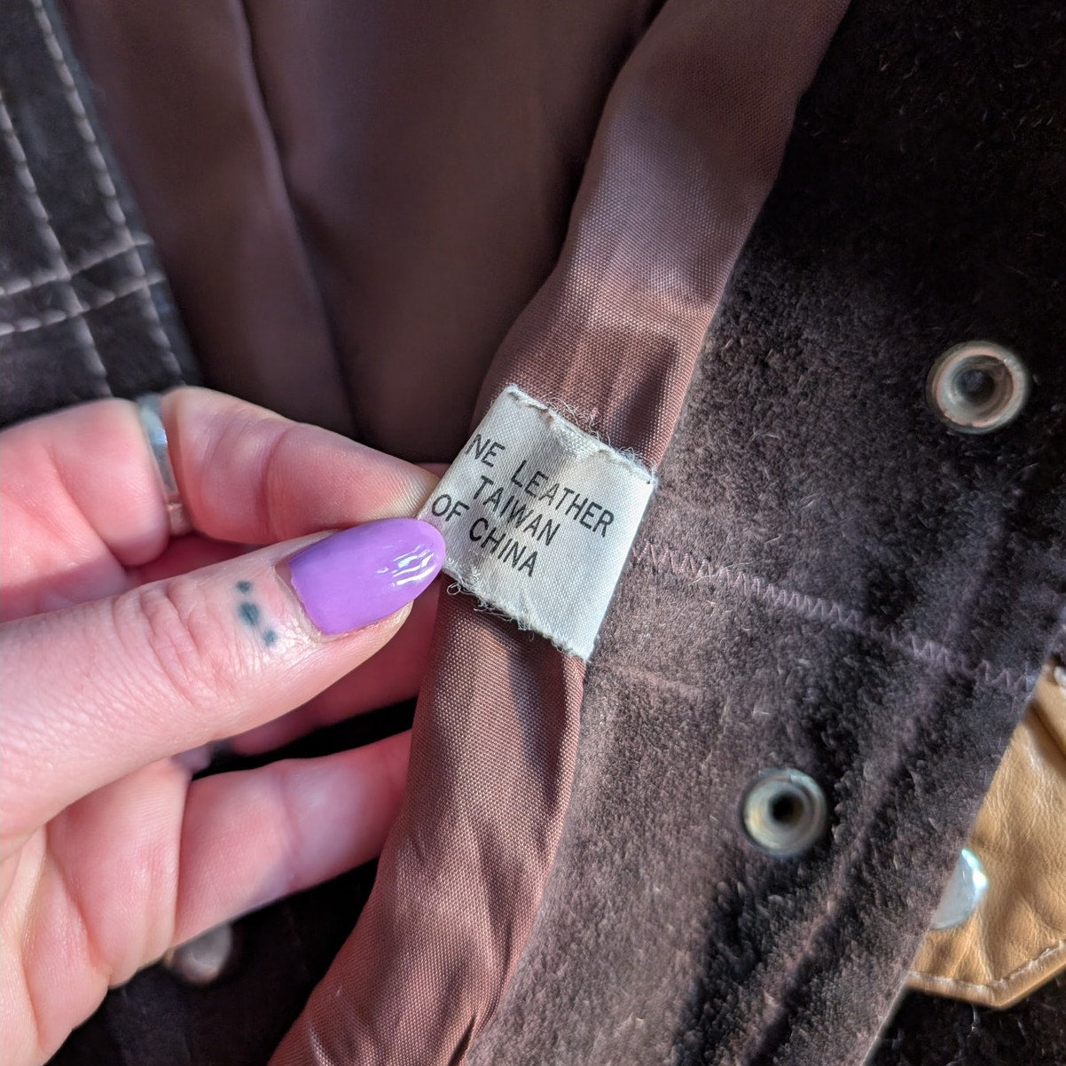 Vintage 70s Brown Suede Jacket Penny Lane Coat Shearling Fur Trim Western Small