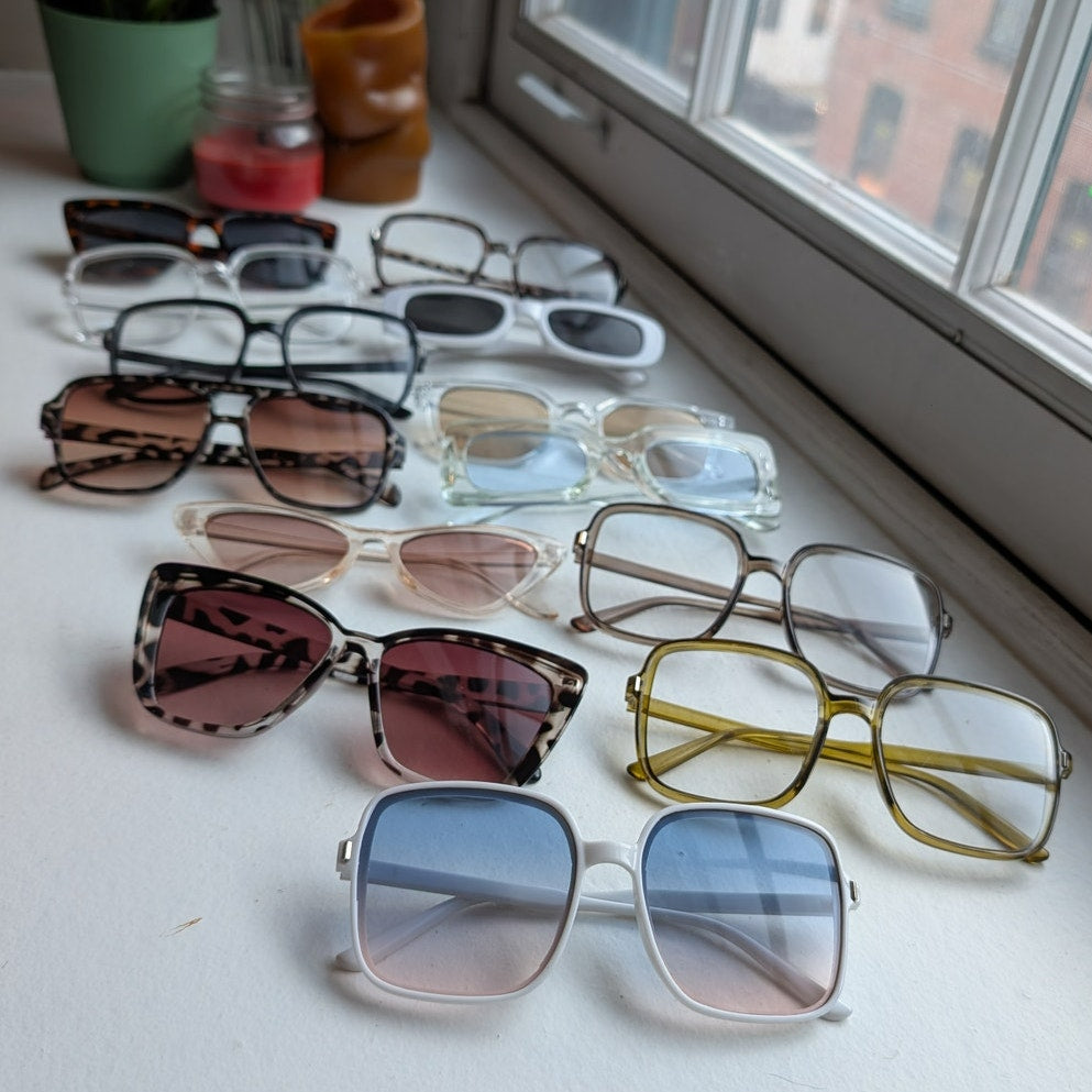 Retro Clear Square Sunglasses Baby Blue Pastel Shades Y2K Festival Chic Sunnies