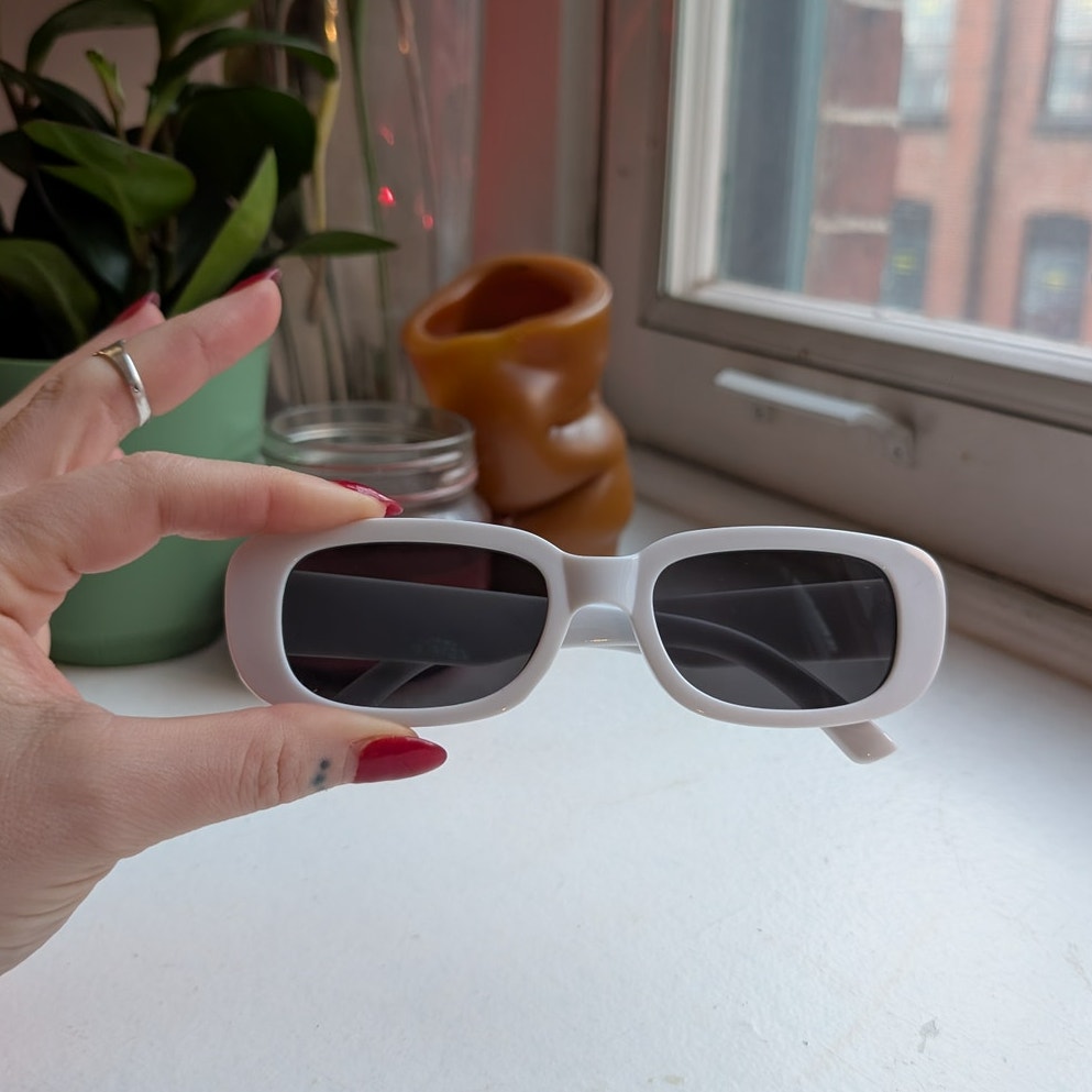Retro White Nirvana Sunglasses Festival Clout Grunge Shades Groovy Chic Sunnies
