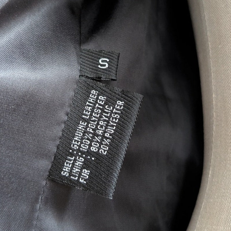 Vintage Black Minimalist Leather Fur Coat Penny Lane Chic Goth Furry Moto Jacket