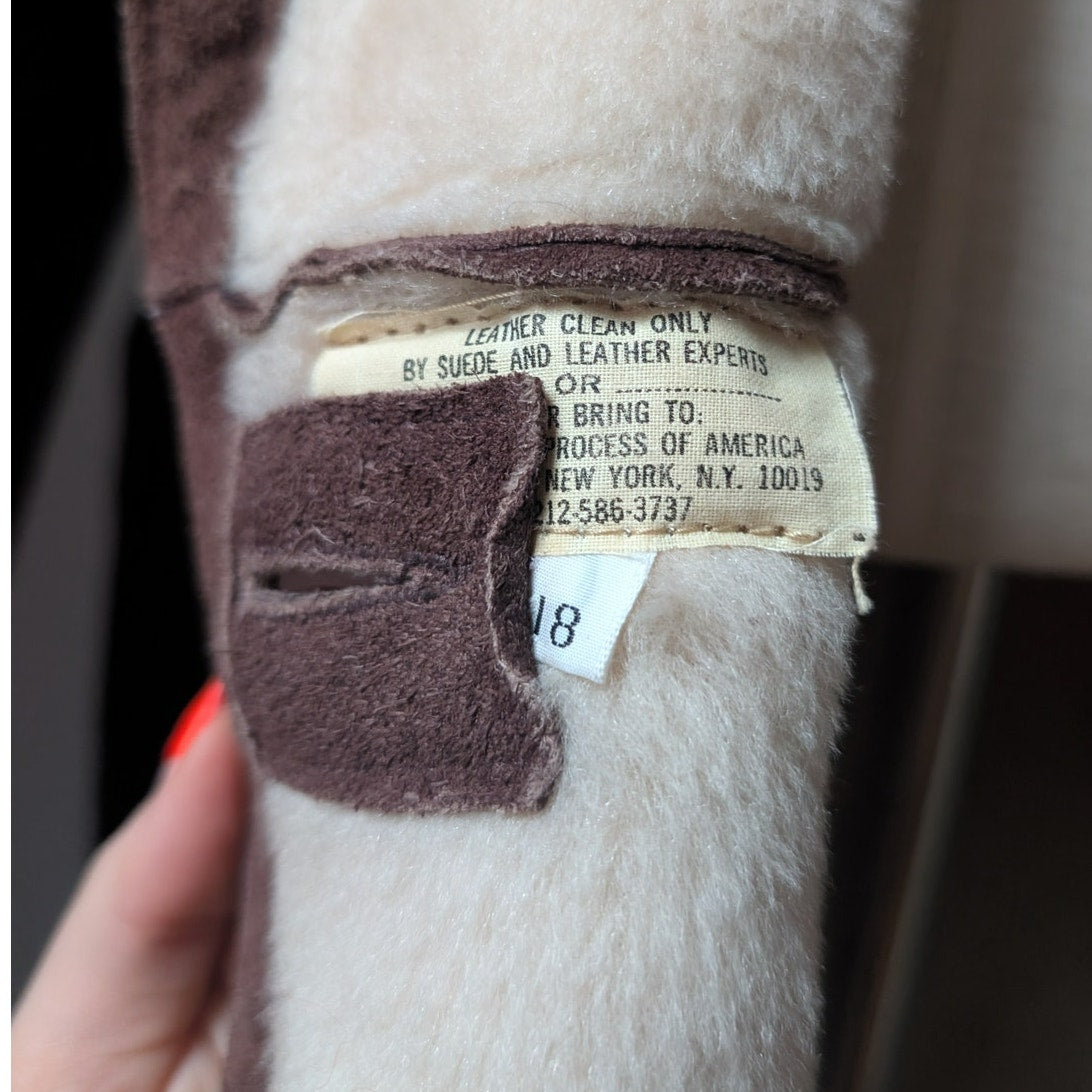 Vintage Brown Suede Penny Lane Coat XL Fur 70s Leather Jacket Boho Afghan Coat