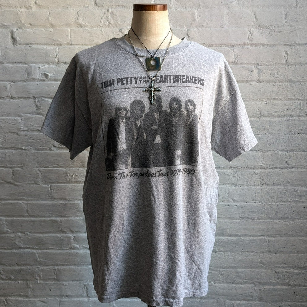 Vintage Tom Petty Graphic Tee Retro Y2K Rock Band Tshirt 70s Concert Top Large