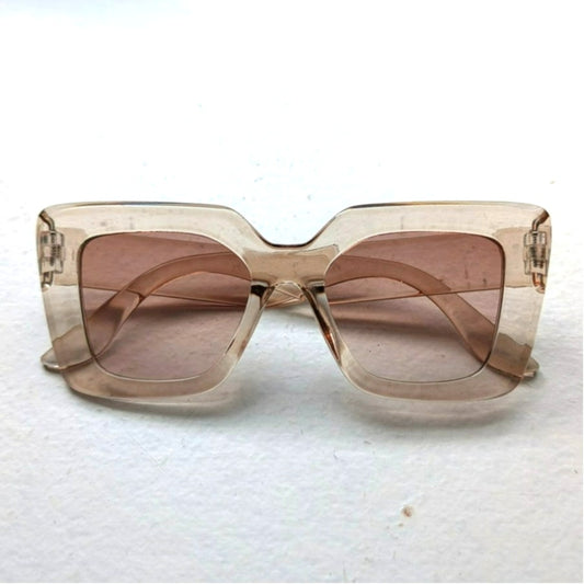 Retro Clear Square Minimalist Festival Sunglasses Chunky Square Sunnies Shades