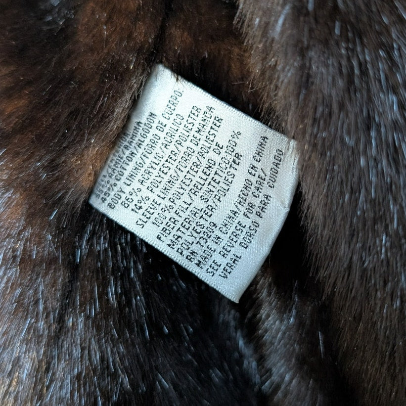 Vintage Denim Faux Fur Jacket Blue Jean Penny Lane Furry Cozy Western Chore Coat