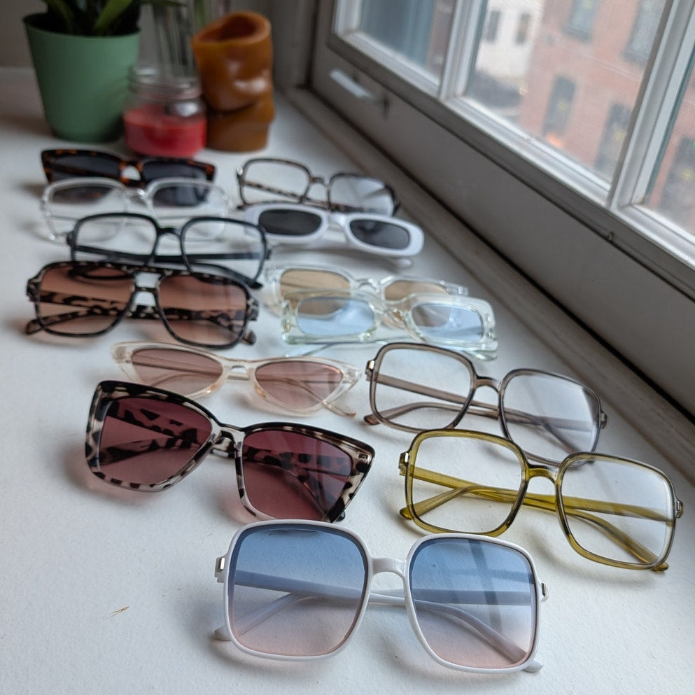 Retro Clear Square Minimalist Festival Sunglasses Chunky Square Sunnies Shades