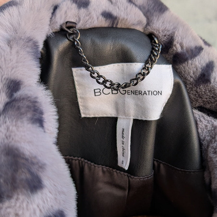 Faux Fur Cheetah Coat Animal Print Fur Trench Coat Shaggy Furry Y2K Jacket Small