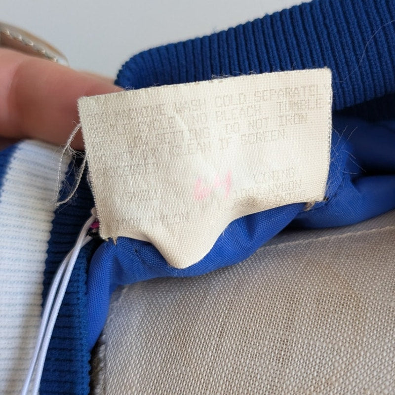 Vintage Blue Varsity Bomber Jacket Preppy Liberty Drill Team Sporty Coat Medium