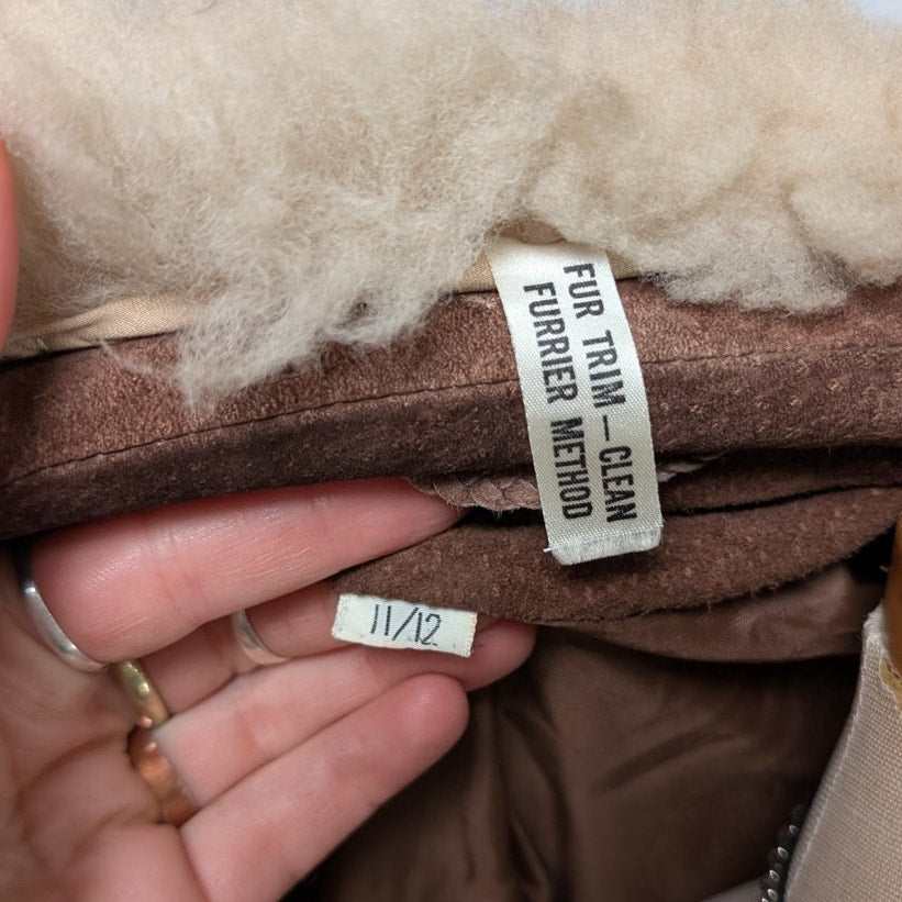 Vintage Brown Suede Jacket Penny Lane Coat Leather Jacket Groovy Boho Medium
