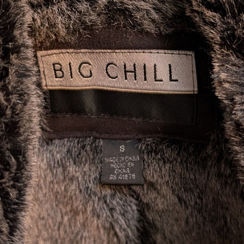 Vintage Black Faux Fur Afghan Penny Lane Jacket Shaggy Furry Boho Trench Coat