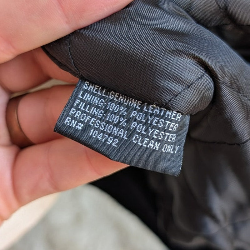 Vintage Black Leather Bomber Jacket Brown Suede Jacket Y2K Varsity Preppy Large