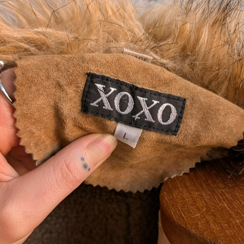 Vintage Brown Suede Penny Lane Jacket Afghan Faux Fur Groovy Leather Trench Coat