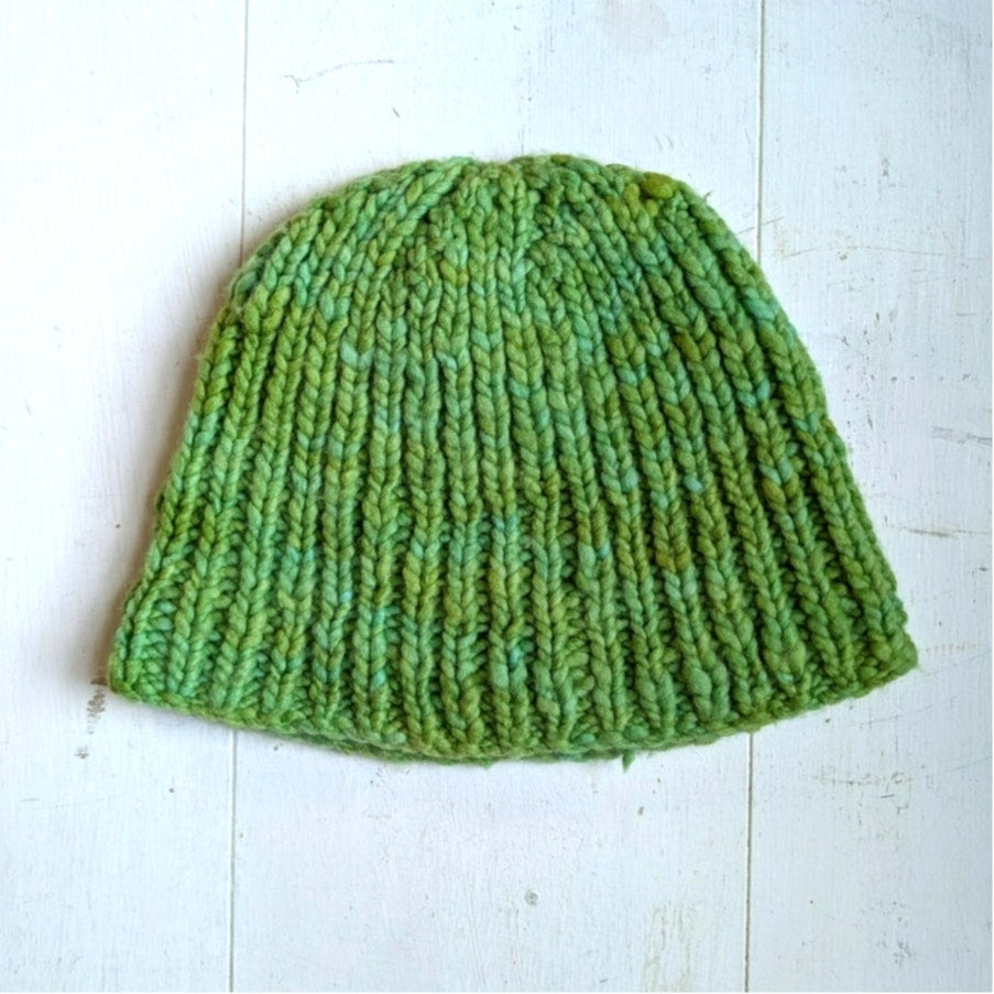 Vintage Chunky Knit Lime Green Beanie Y2K Crochet Cute Preppy Indie Festival Hat
