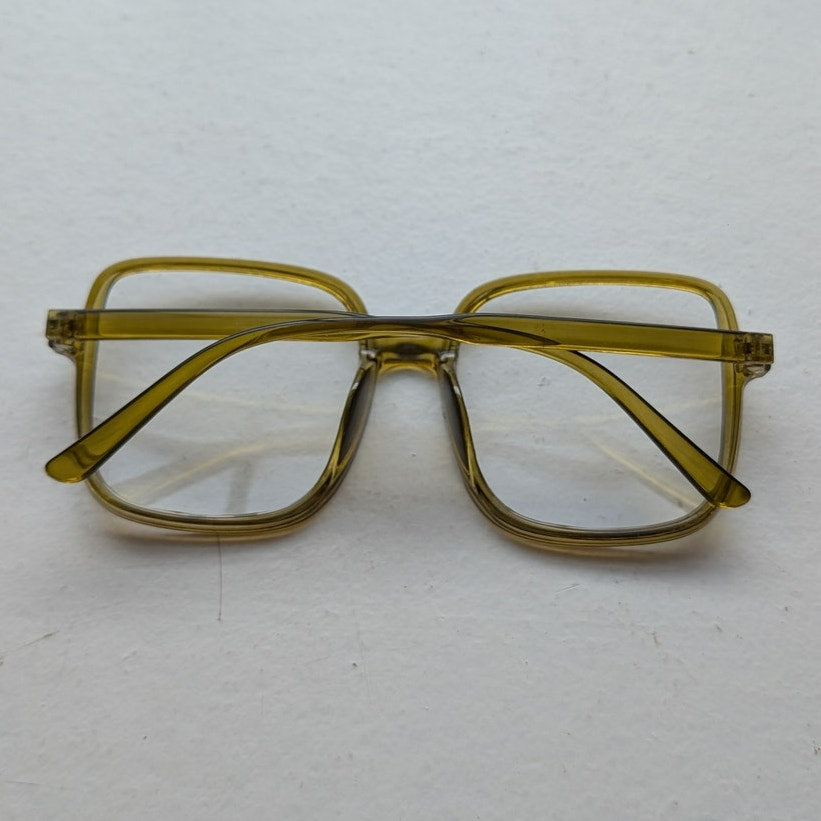 Retro Green Square Sunglasses 70s Festival Sunnies Grunge Minimalist Y2K Shades