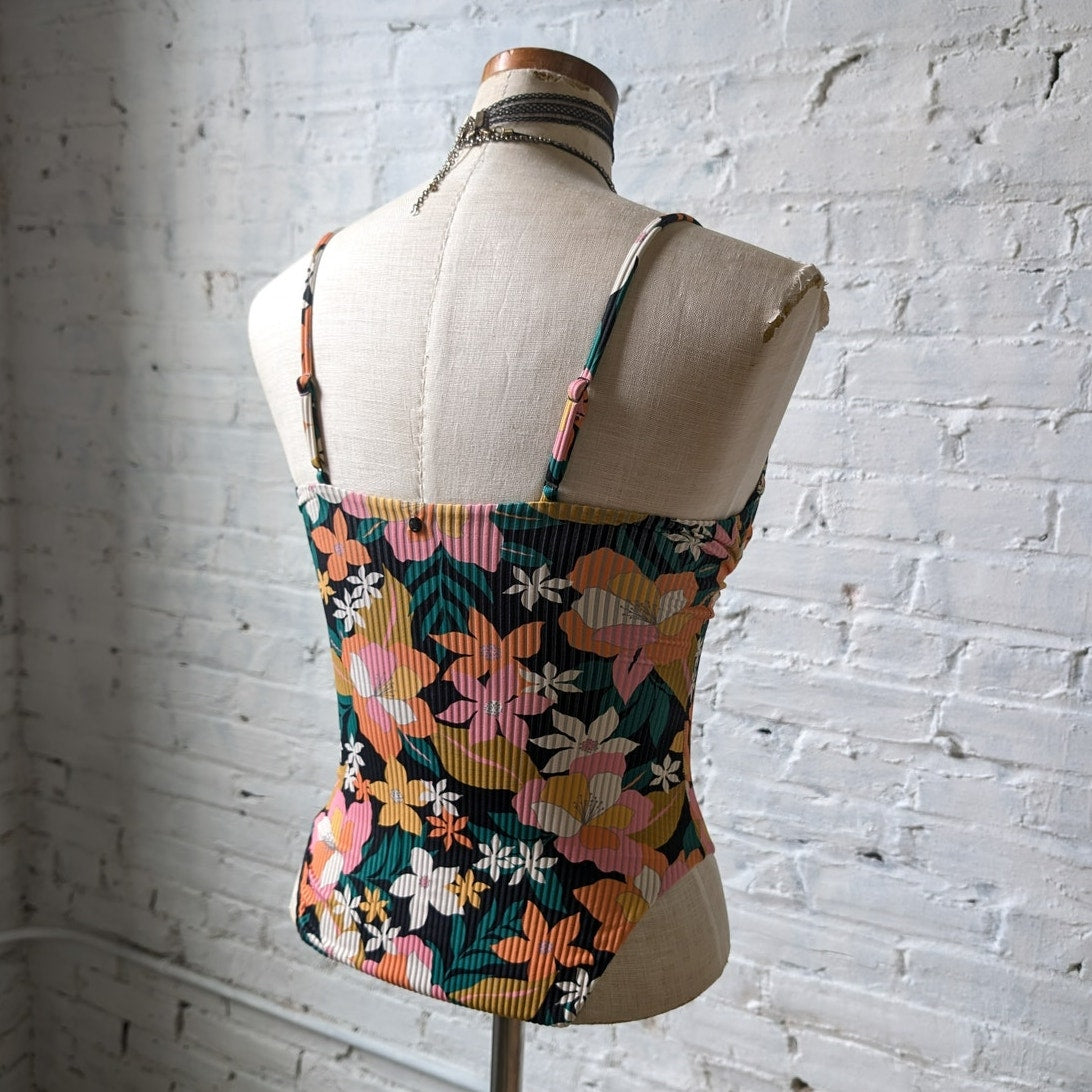 Volcom Had Me At Aloha Retro One Piece Swimsuit NWT Floral Y2K Festival Surf XS