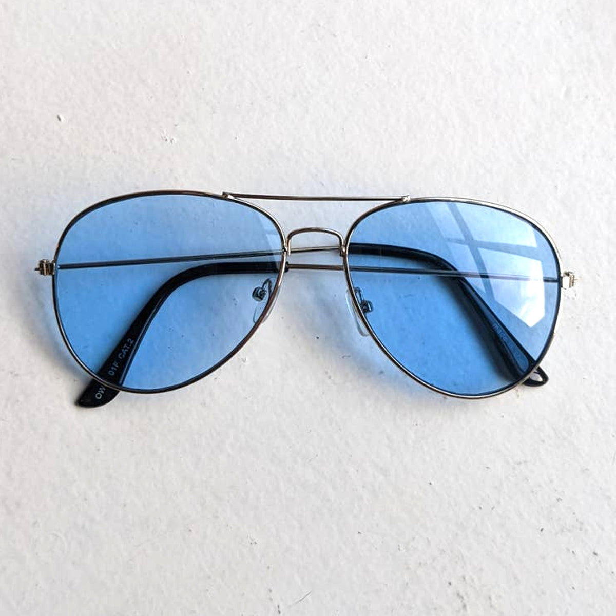 70s Retro Blue Aviator Sunglasses Pastel Minimalist Boho 