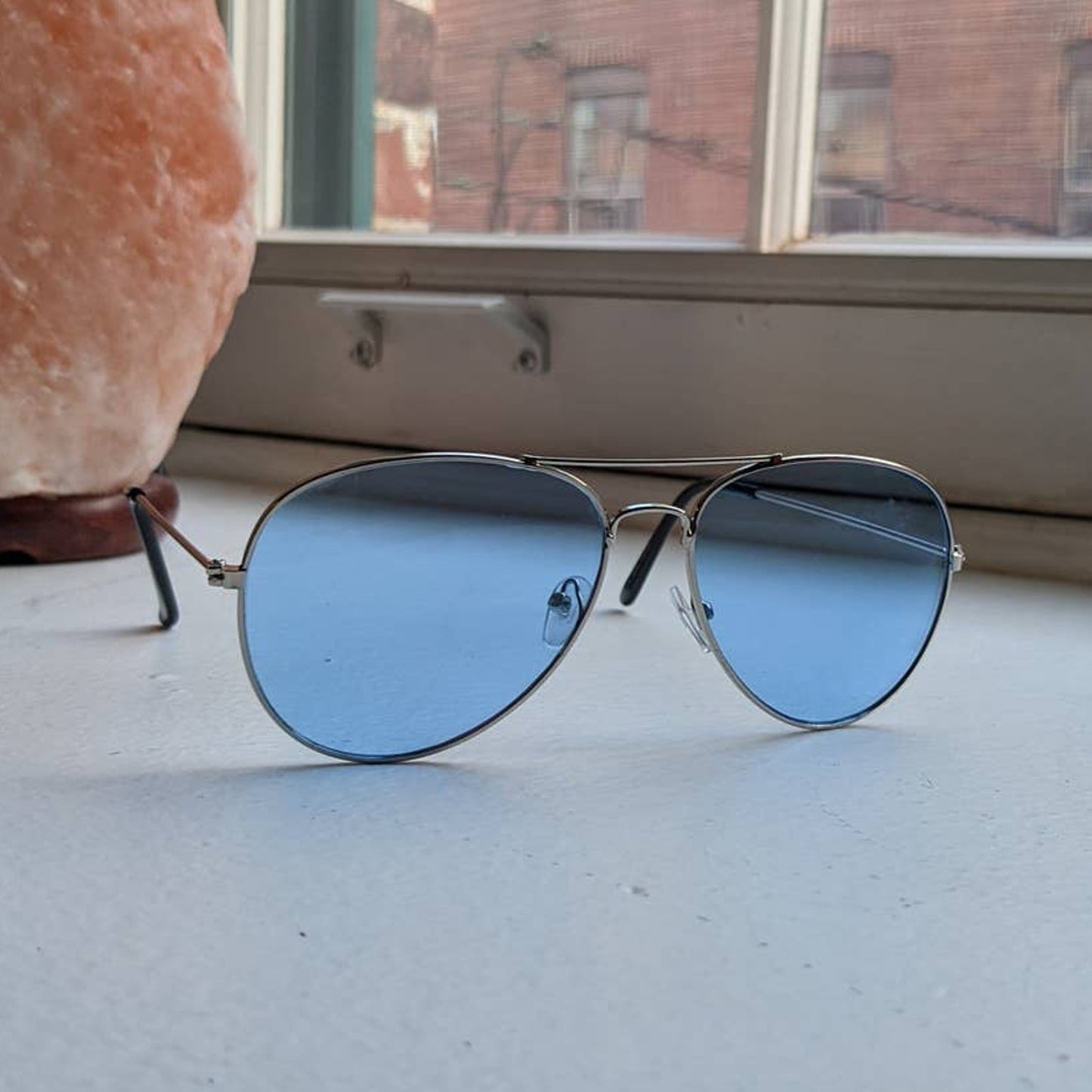 70s Retro Blue Aviator Sunglasses Pastel Minimalist Boho Sunnies Festival Shades