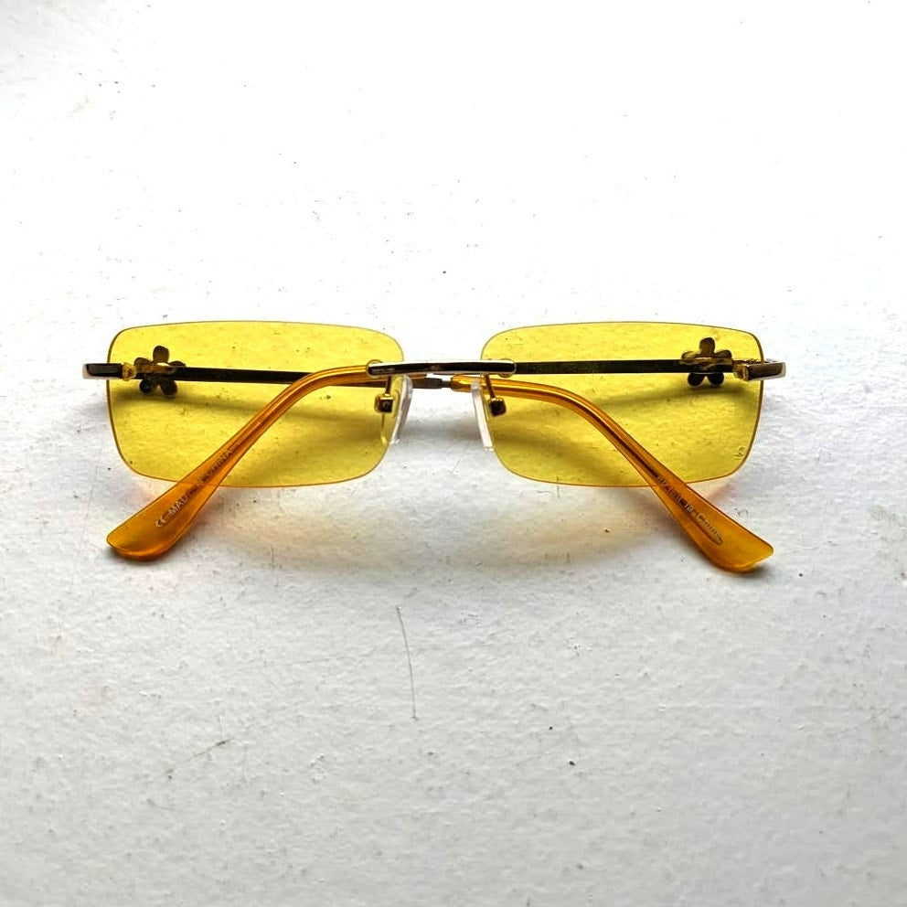 Y2K Retro 70s Yellow Daisy Festival Sunglasses Floral Groovy Gold Sunnies Shades