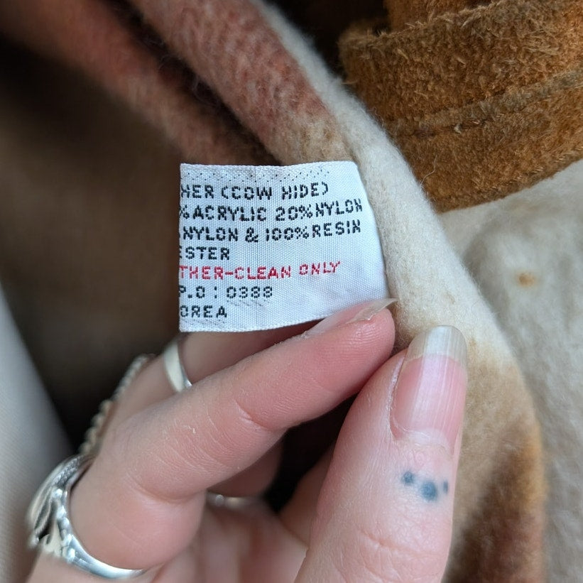 Vintage Orange Genuine Suede Leather Bomber Jacket Rusty Red Western Chore Coat