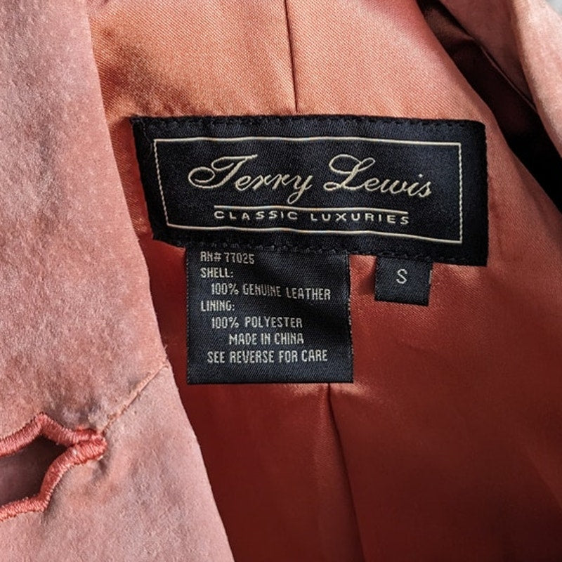 Vintage Pink Leather Jacket Pink Suede Jacket Embroidered Pastel Cowgirl Small