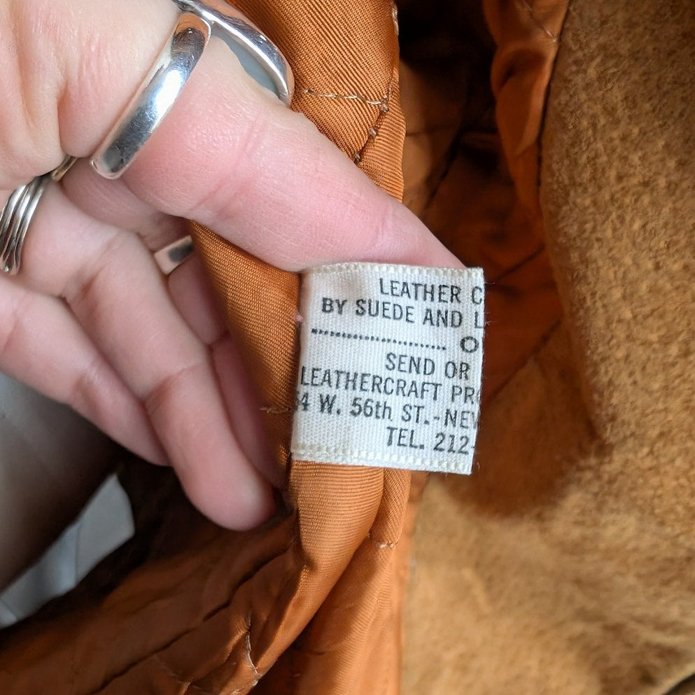 70s Vintage Orange Suede Penny Lane Jacket Groovy Shearling Leather Afghan Coatq