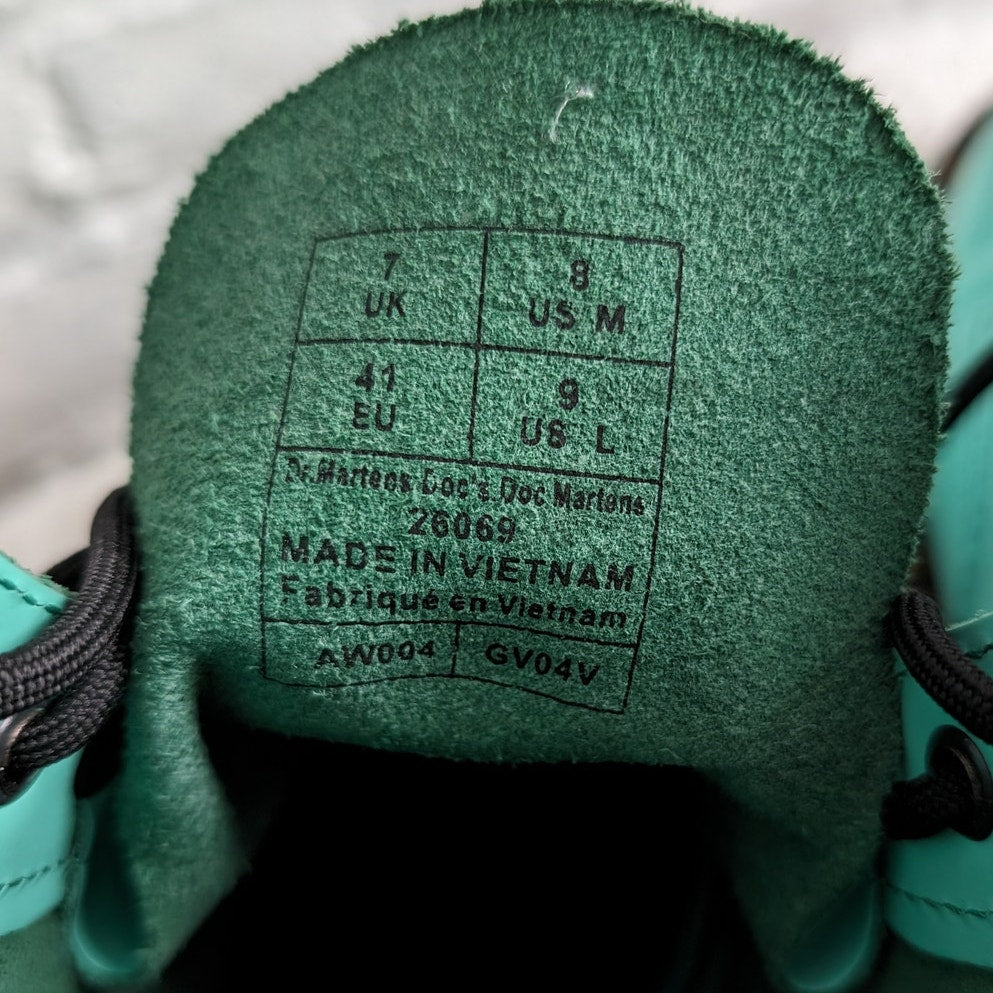 Dr Martens Docs Blue Green High Top Leather Combat Boots Kawaii Grunge Biker