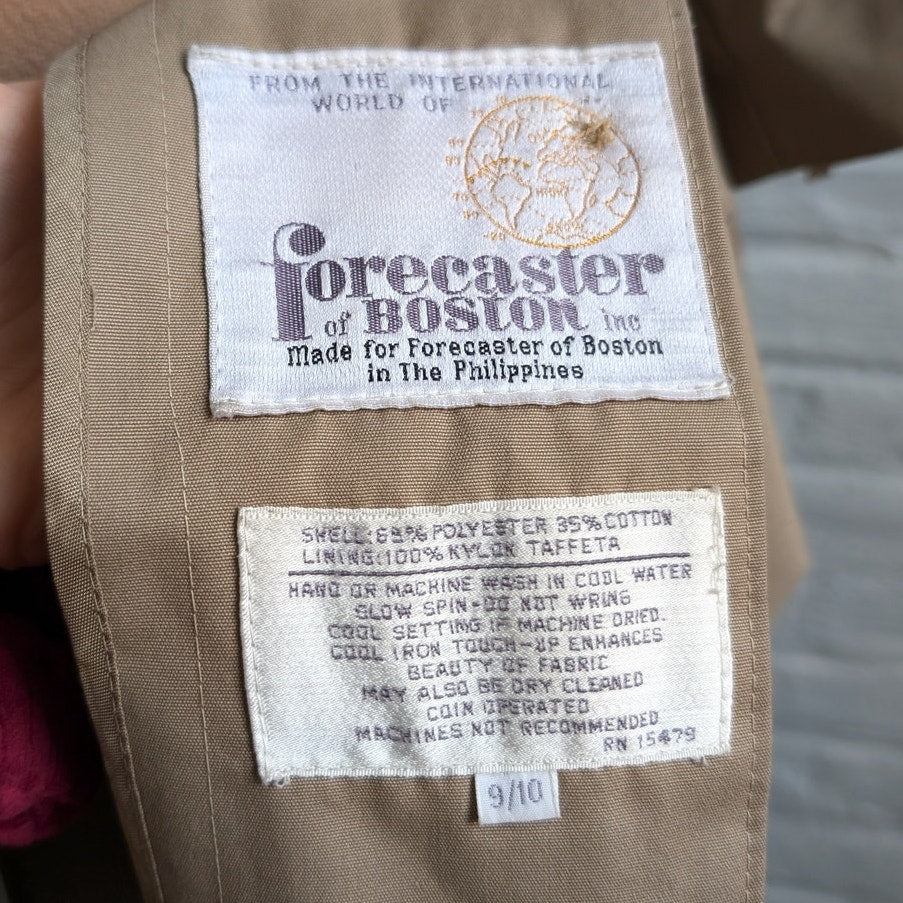 Vintage Neutral Trench Coat Longline Minimalist Wool Coat Duster Jacket Large