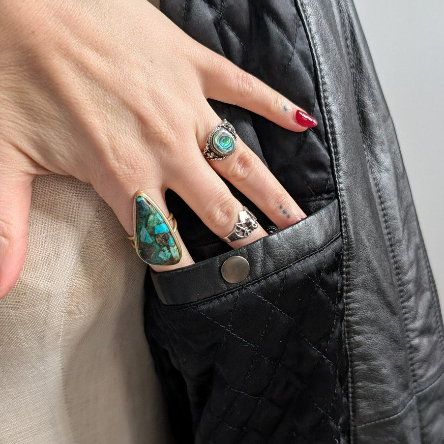 Vintage Black Leather Jacket Penny Lane Fur Hooded Trench Coat Minimalist Medium