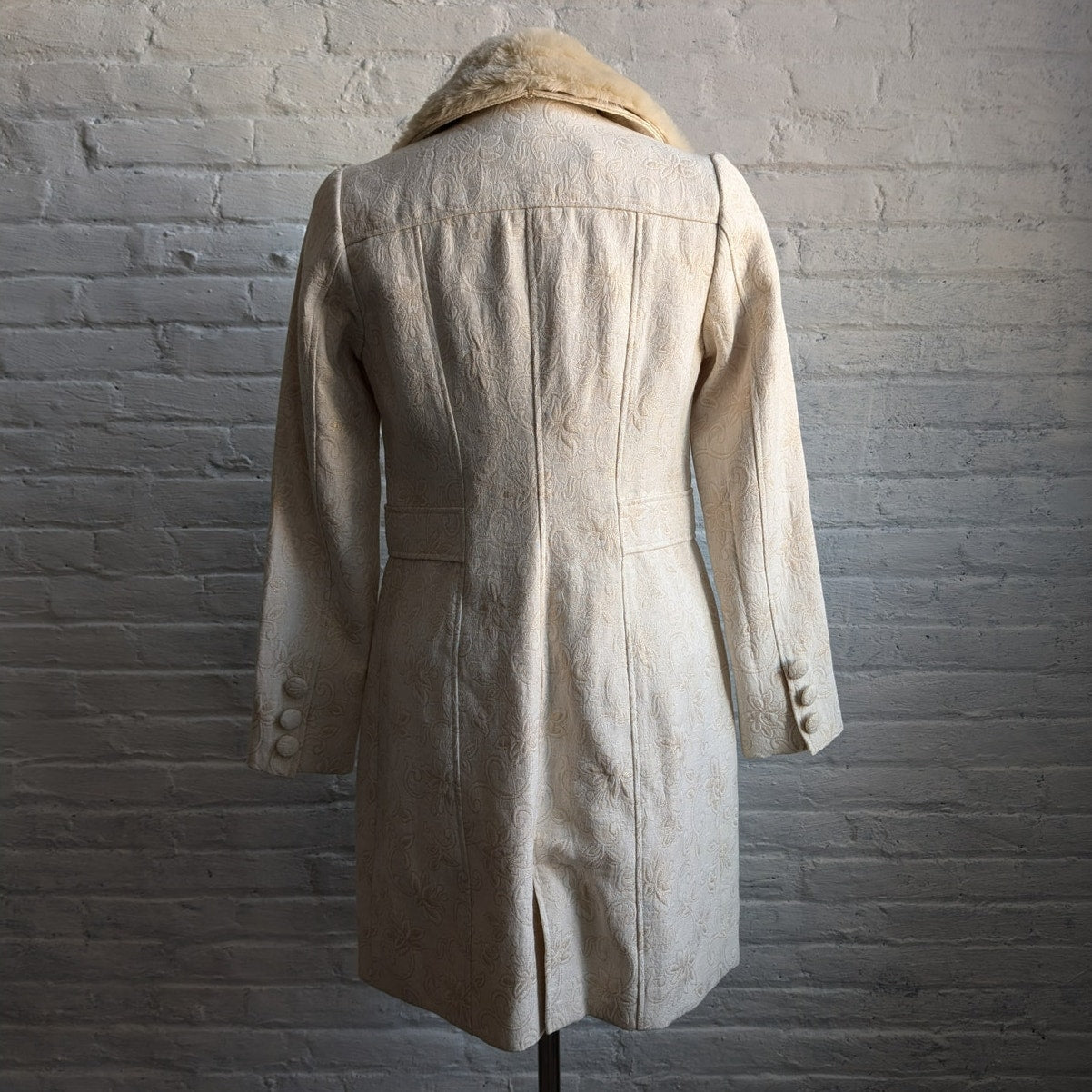 Y2K Vintage Penny Lane White Fur Duster Furry Boho Chic Trench Coat Fur Jacket