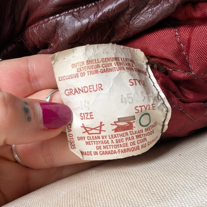 Vintage Red Leather Jacket Trench Coat Minimalist Grunge Chic Burgundy Medium